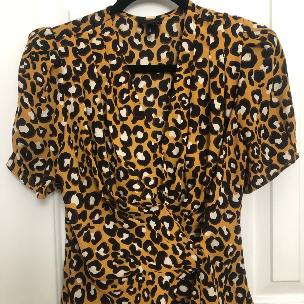 Cheetah print wrap blouse
